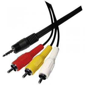 Obrázok tovaru: Kábel JACK 3,5mm 4 póly vidlica - 3xCINCH vidlica 1,5m